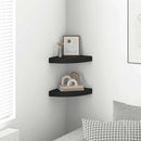 vidaXL 2 db fekete MDF lebegő sarokpolc 25 x 25 x 3,8 cm