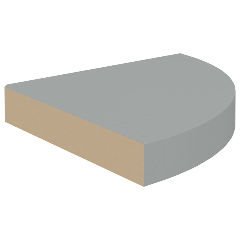vidaXL 2 db szürke MDF lebegő sarokpolc 25 x 25 x 3,8 cm
