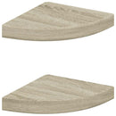 vidaXL 2 db tölgyszínű MDF lebegő sarokpolc 25 x 25 x 3,8 cm
