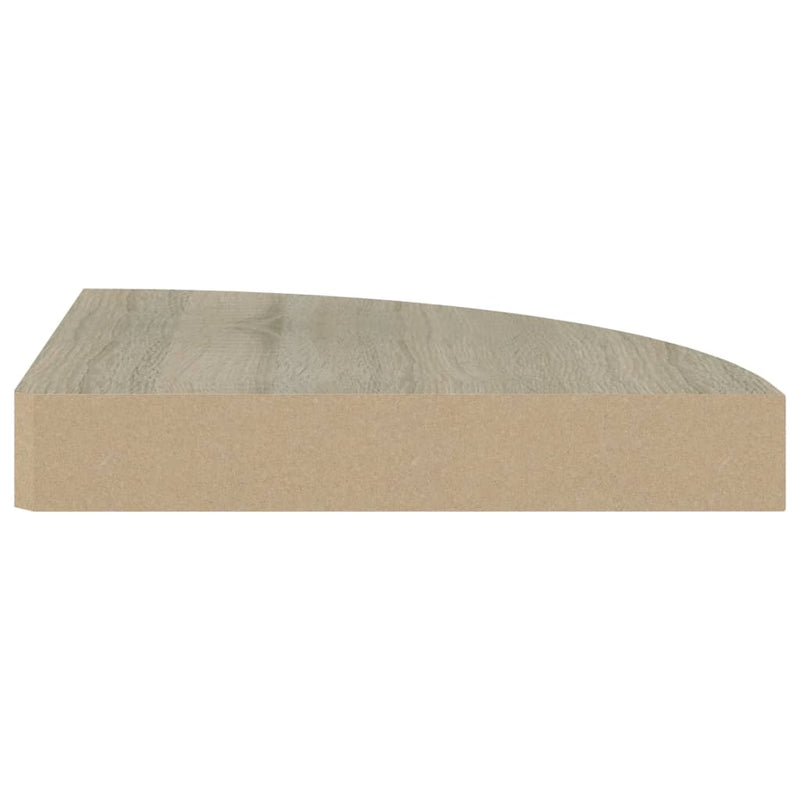 vidaXL 4 db tölgyszínű MDF lebegő sarokpolc 25x25x3,8 cm