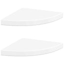 vidaXL 2 db magasfényű fehér MDF lebegő sarokpolc 35 x 35 x 3,8 cm