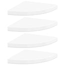 323909 vidaXL Floating Corner Shelves 4 pcs High Gloss White 35x35x3,8 cm MDF