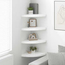 323909 vidaXL Floating Corner Shelves 4 pcs High Gloss White 35x35x3,8 cm MDF