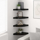 vidaXL 4 db magasfényű fekete MDF lebegő sarokpolc 35 x 35 x 3,8 cm