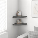 vidaXL 2 db magasfényű szürke MDF lebegő sarokpolc 35 x 35 x 3,8 cm