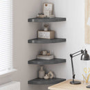 vidaXL 4 db magasfényű szürke MDF lebegő sarokpolc 35 x 35 x 3,8 cm
