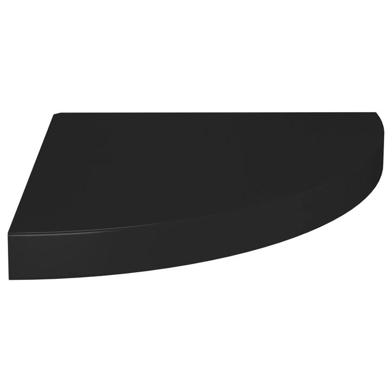 323920 vidaXL Floating Corner Shelves 2 pcs Black 35x35x3,8 cm MDF