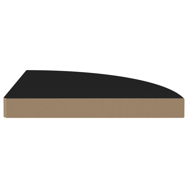 323920 vidaXL Floating Corner Shelves 2 pcs Black 35x35x3,8 cm MDF