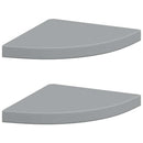 323923 vidaXL Floating Corner Shelves 2 pcs Grey 35x35x3,8 cm MDF