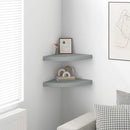 323923 vidaXL Floating Corner Shelves 2 pcs Grey 35x35x3,8 cm MDF