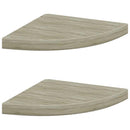 vidaXL 2 db tölgyszínű MDF lebegő sarokpolc 35 x 35 x 3,8 cm
