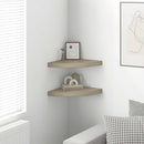 vidaXL 2 db tölgyszínű MDF lebegő sarokpolc 35 x 35 x 3,8 cm