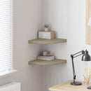 vidaXL 2 db tölgyszínű MDF lebegő sarokpolc 35 x 35 x 3,8 cm
