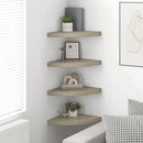 vidaXL 4 db tölgyszínű MDF lebegő sarokpolc 35 x 35 x 3,8 cm