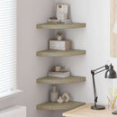 vidaXL 4 db tölgyszínű MDF lebegő sarokpolc 35 x 35 x 3,8 cm