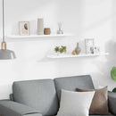 vidaXL 2 db fehér MDF szegélypolc képkeretekhez 80 x 9 x 3 cm