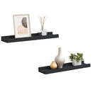 vidaXL 2 db fekete MDF szegélypolc képkeretekhez 40 x 9 x 3 cm