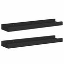 vidaXL 2 db fekete MDF szegélypolc képkeretekhez 40 x 9 x 3 cm