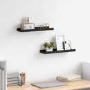vidaXL 2 db fekete MDF szegélypolc képkeretekhez 40 x 9 x 3 cm