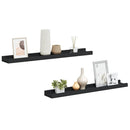 vidaXL 2 db fekete MDF szegélypolc képkeretekhez 60 x 9 x 3 cm
