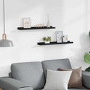 vidaXL 2 db fekete MDF szegélypolc képkeretekhez 60 x 9 x 3 cm