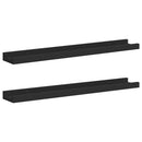 vidaXL 2 db fekete MDF szegélypolc képkeretekhez 60 x 9 x 3 cm