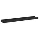 vidaXL 2 db fekete MDF szegélypolc képkeretekhez 60 x 9 x 3 cm