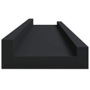 vidaXL 2 db fekete MDF szegélypolc képkeretekhez 60 x 9 x 3 cm
