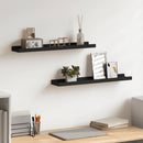 vidaXL 2 db fekete MDF szegélypolc képkeretekhez 60 x 9 x 3 cm