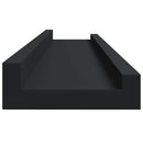 vidaXL 2 db fekete MDF szegélypolc képkeretekhez 80 x 9 x 3 cm