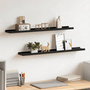 vidaXL 2 db fekete MDF szegélypolc képkeretekhez 80 x 9 x 3 cm