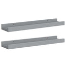 vidaXL 2 db szürke MDF szegélypolc képkeretekhez 40 x 9 x 3 cm
