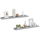 vidaXL 2 db szürke MDF szegélypolc képkeretekhez 60 x 9 x 3 cm