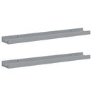vidaXL 2 db szürke MDF szegélypolc képkeretekhez 60 x 9 x 3 cm