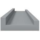 vidaXL 2 db szürke MDF szegélypolc képkeretekhez 60 x 9 x 3 cm