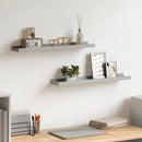 vidaXL 2 db szürke MDF szegélypolc képkeretekhez 60 x 9 x 3 cm