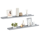 vidaXL 2 db szürke MDF szegélypolc képkeretekhez 80 x 9 x 3 cm