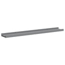 vidaXL 2 db szürke MDF szegélypolc képkeretekhez 80 x 9 x 3 cm
