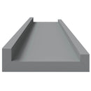 vidaXL 2 db szürke MDF szegélypolc képkeretekhez 80 x 9 x 3 cm