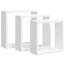 vidaXL 3 db fehér MDF fali kockapolc