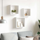 vidaXL 3 db fehér MDF fali kockapolc