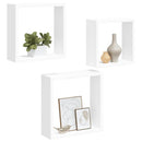 vidaXL 3 db fehér MDF fali kockapolc