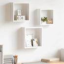 vidaXL 3 db fehér MDF fali kockapolc