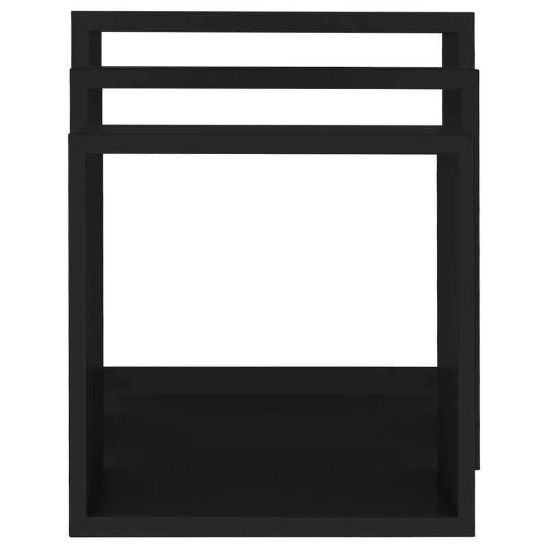 vidaXL 3 db fekete MDF fali kockapolc
