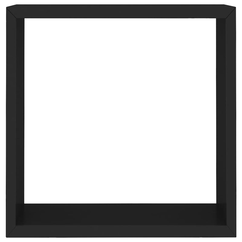 vidaXL 3 db fekete MDF fali kockapolc