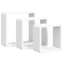 vidaXL 3 db fehér MDF fali kockapolc