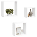 vidaXL 3 db fehér MDF fali kockapolc
