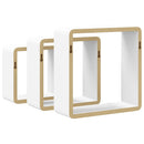 vidaXL 3 db fehér MDF fali kockapolc