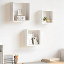 vidaXL 3 db fehér MDF fali kockapolc