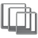 vidaXL 3 db szürke MDF fali kockapolc